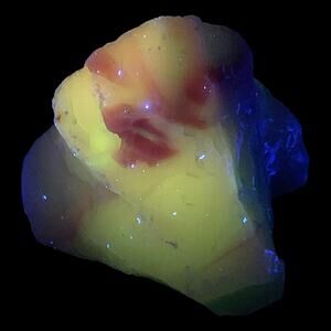 Jadeite Lime‎ Pink Infused Art Glass Cullet Glowing Opaque Uranium Slag #4GX95